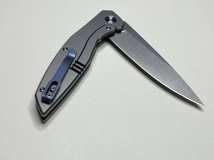 Titanium alloy folding knife, bearing assisted